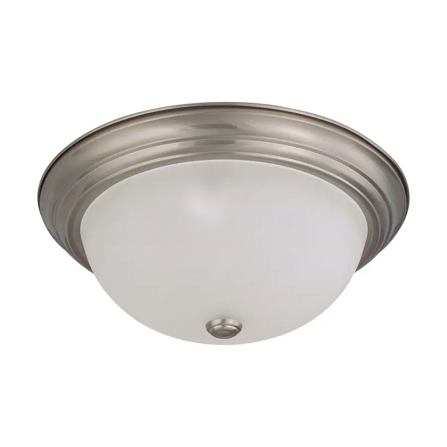 3-Light Flush Mount with Frosted White Glass