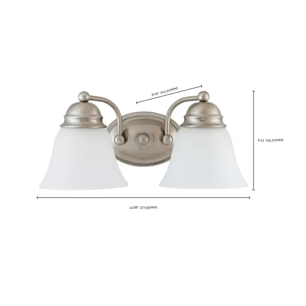 Empire 2-Light Vanity with Frosted White Glass - Image 3