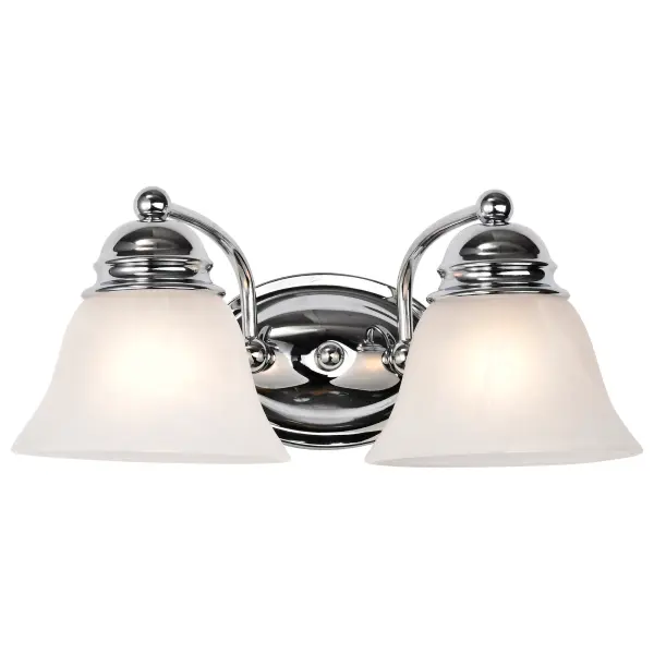 Empire 2-Light Vanity with Alabaster Glass Bell Shades - Image 2