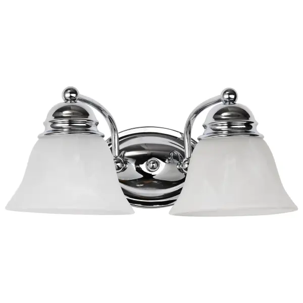 Empire 2-Light Vanity with Alabaster Glass Bell Shades - Image 3