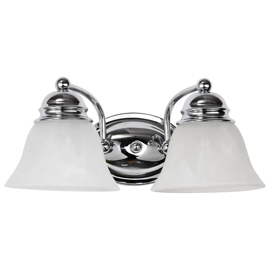 Empire 2-Light Vanity with Alabaster Glass Bell Shades - Image 3