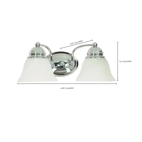 Empire 2-Light Vanity with Alabaster Glass Bell Shades - Image 9