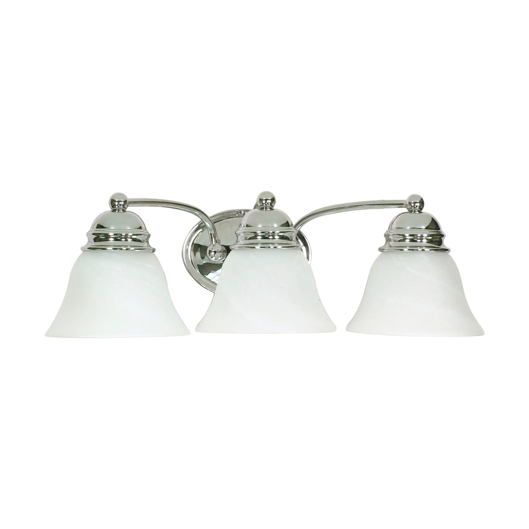 Empire 3-Light Vanity with Alabaster Glass Bell Shades