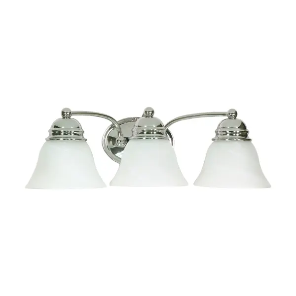 Empire 3-Light Vanity with Alabaster Glass Bell Shades - Image 1