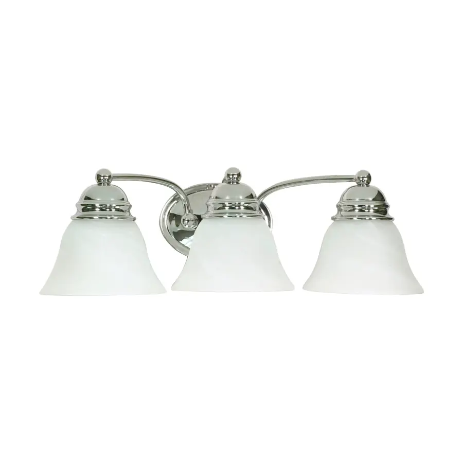 Empire 3-Light Vanity with Alabaster Glass Bell Shades - Image 1