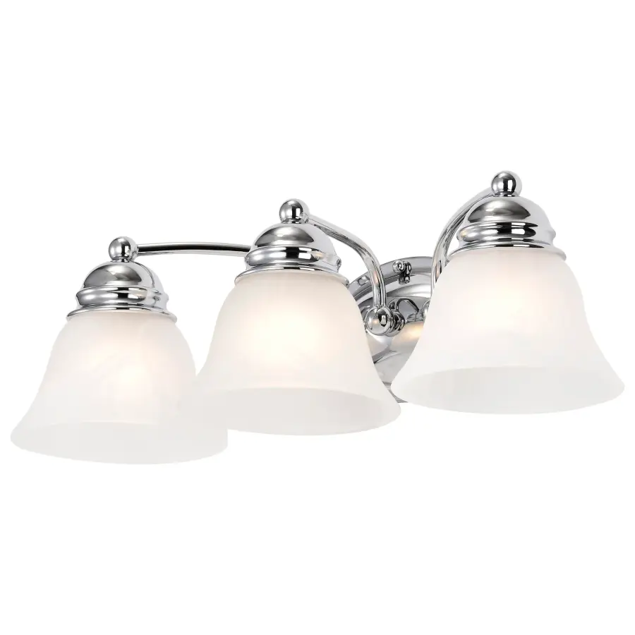 Empire 3-Light Vanity with Alabaster Glass Bell Shades - Image 3