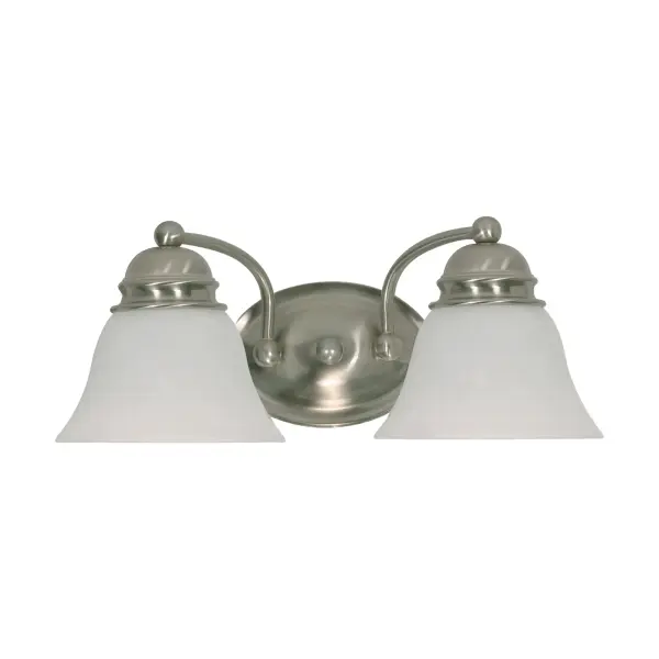 Empire 2-Light Vanity with Alabaster Glass Bell Shades - Image 1