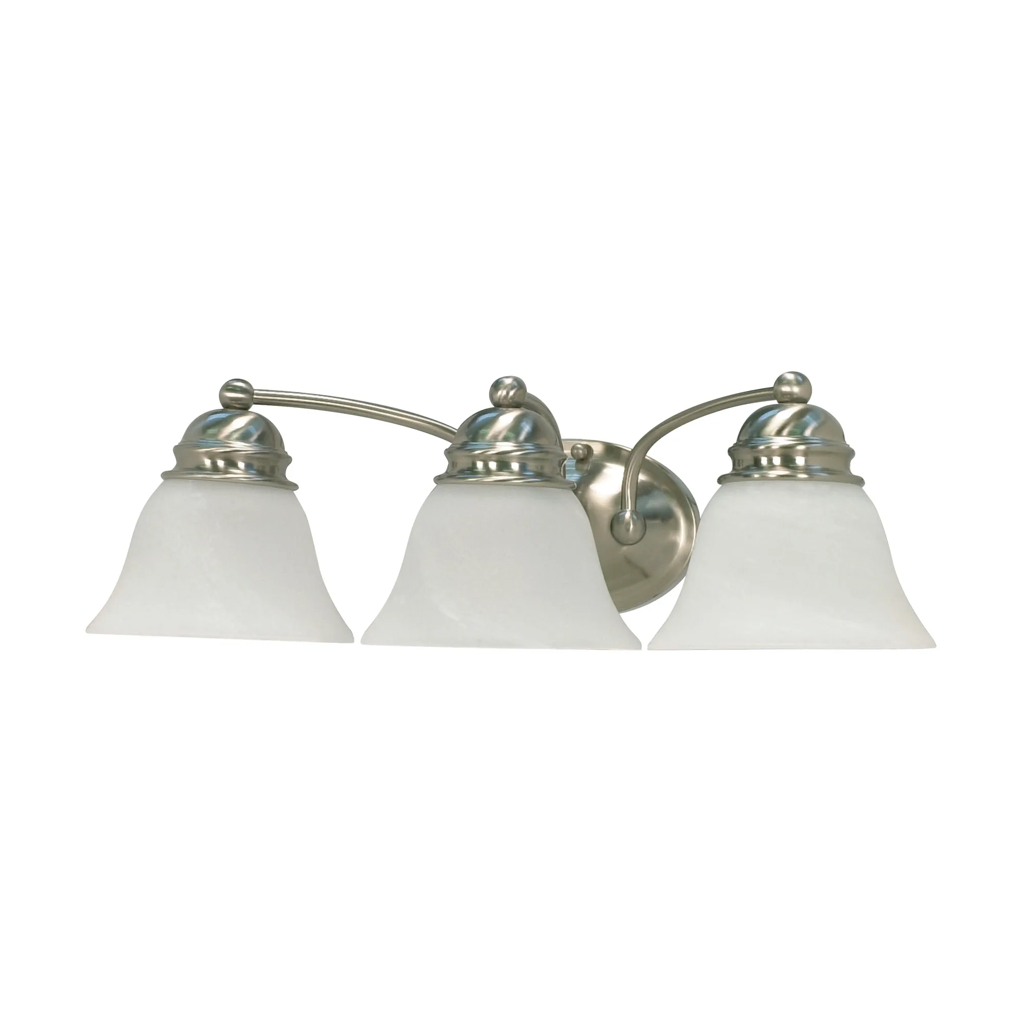 Empire 3-Light Vanity with Alabaster Glass Bell Shades