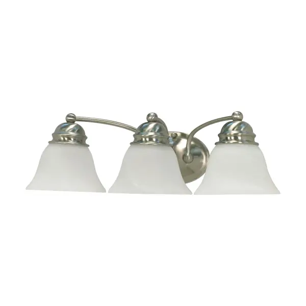 Empire 3-Light Vanity with Alabaster Glass Bell Shades - Image 1