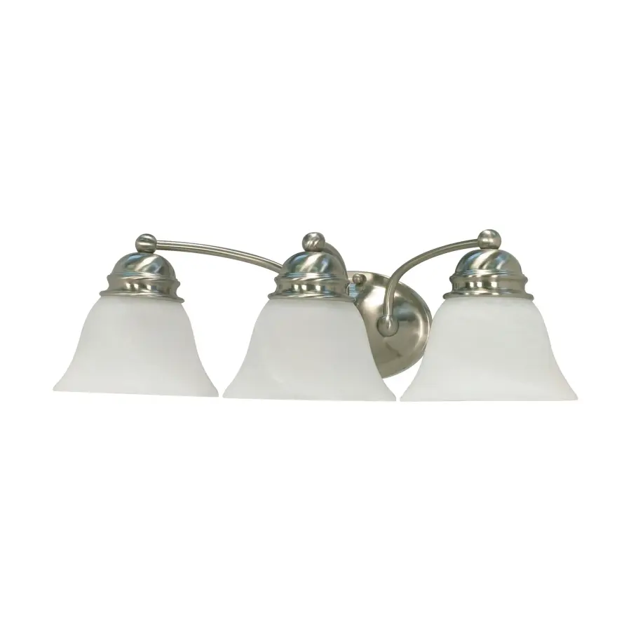 Empire 3-Light Vanity with Alabaster Glass Bell Shades - Image 1