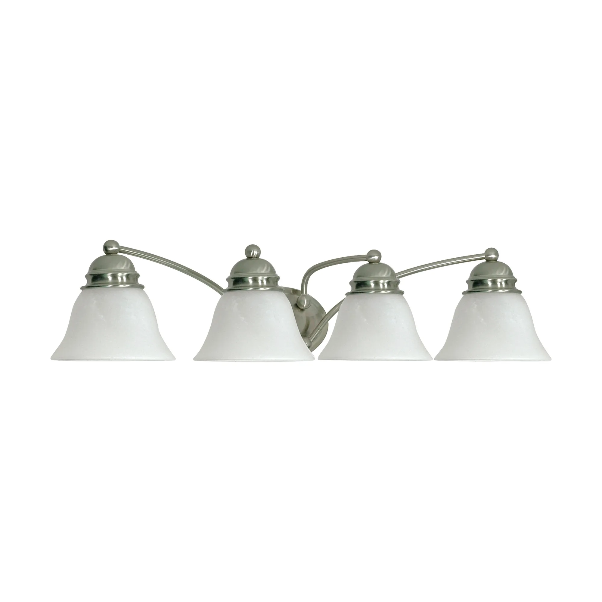 Empire 4-Light Vanity with Alabaster Glass Bell Shades
