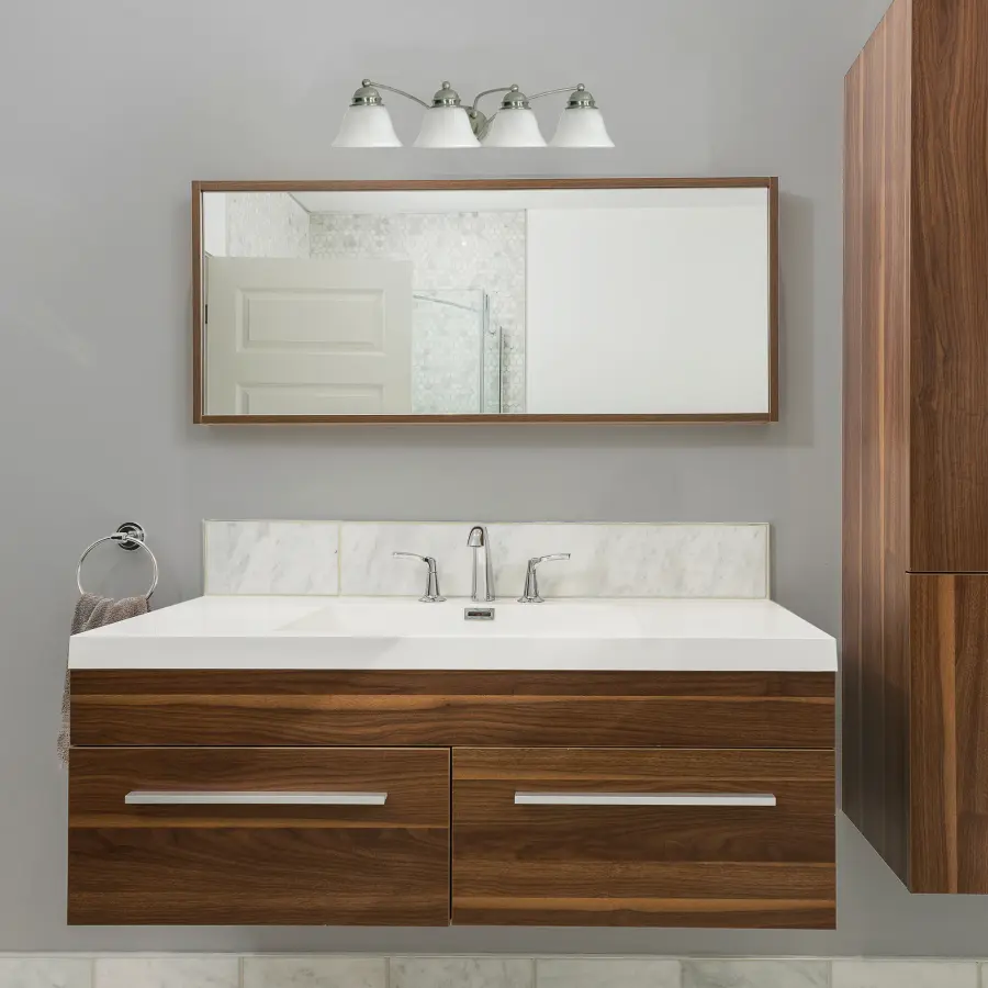 Empire 4-Light Vanity with Alabaster Glass Bell Shades - Image 2
