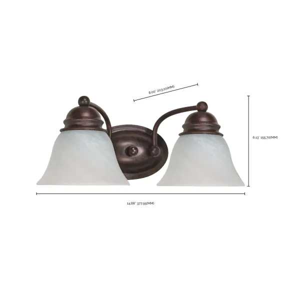 Empire 2-Light Vanity with Alabaster Glass - Image 3