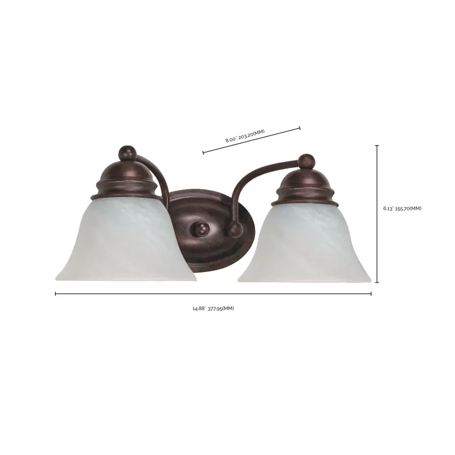 Empire 2-Light Vanity with Alabaster Glass - Image 3
