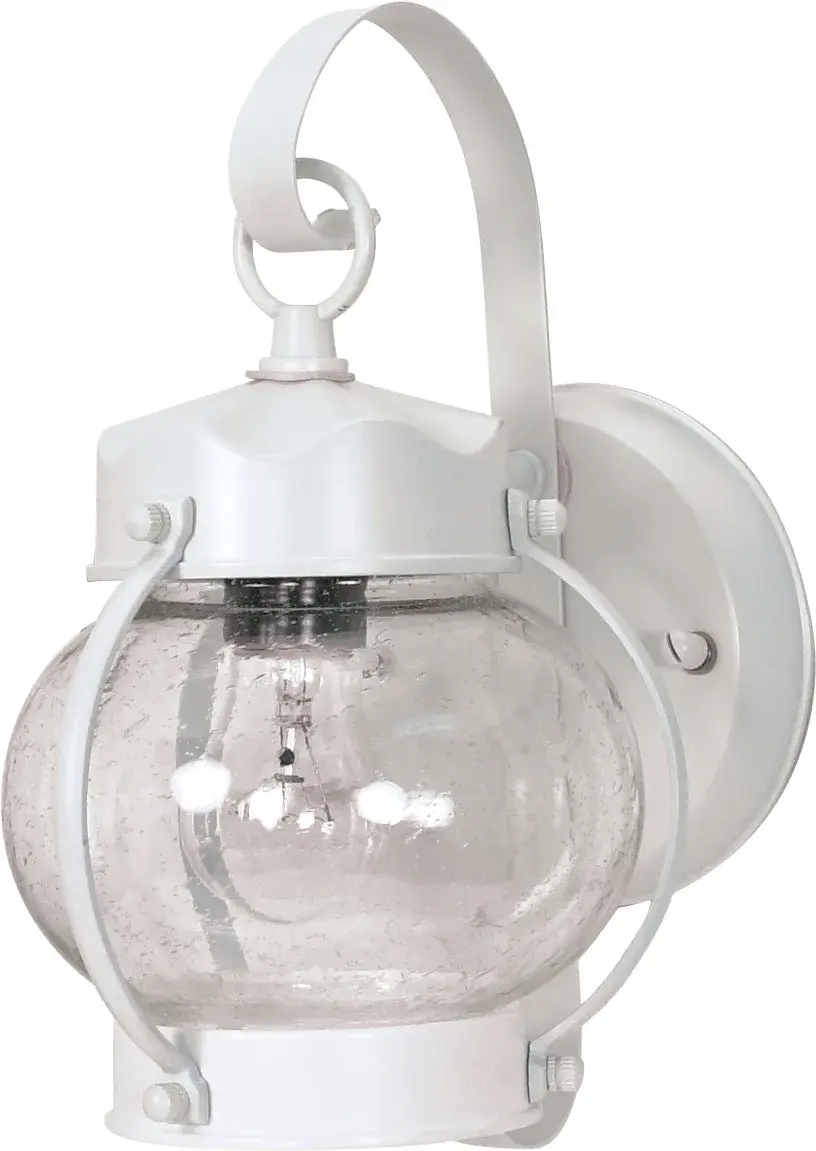 White Onion Wall Lantern with Clear Seed Glass - Image 1