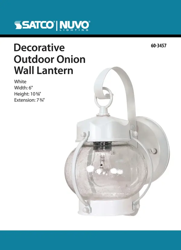 White Onion Wall Lantern with Clear Seed Glass - Image 2