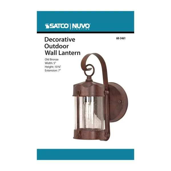 Piper 1-Light Outdoor Wall Lantern with Clear Seeded Glass - Image 2