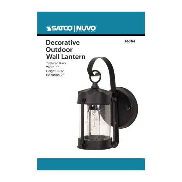 Piper 1-Light Outdoor Wall Lantern with Clear Seeded Glass - Image 2