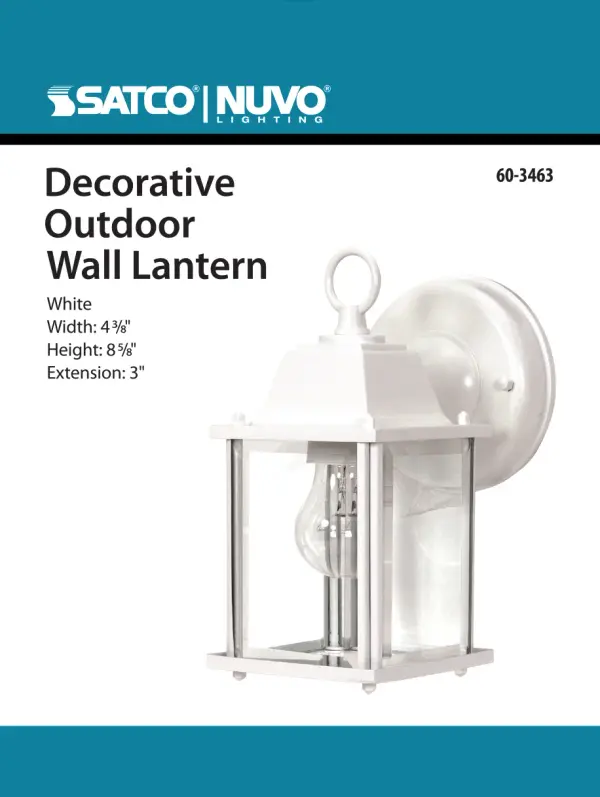 This compact 8-5/8 inch wall lantern combines traditional cube styling with clear beveled glass panels. The white finish offers versatile appeal for various exterior settings, from front porches to garage entries. - alternate view