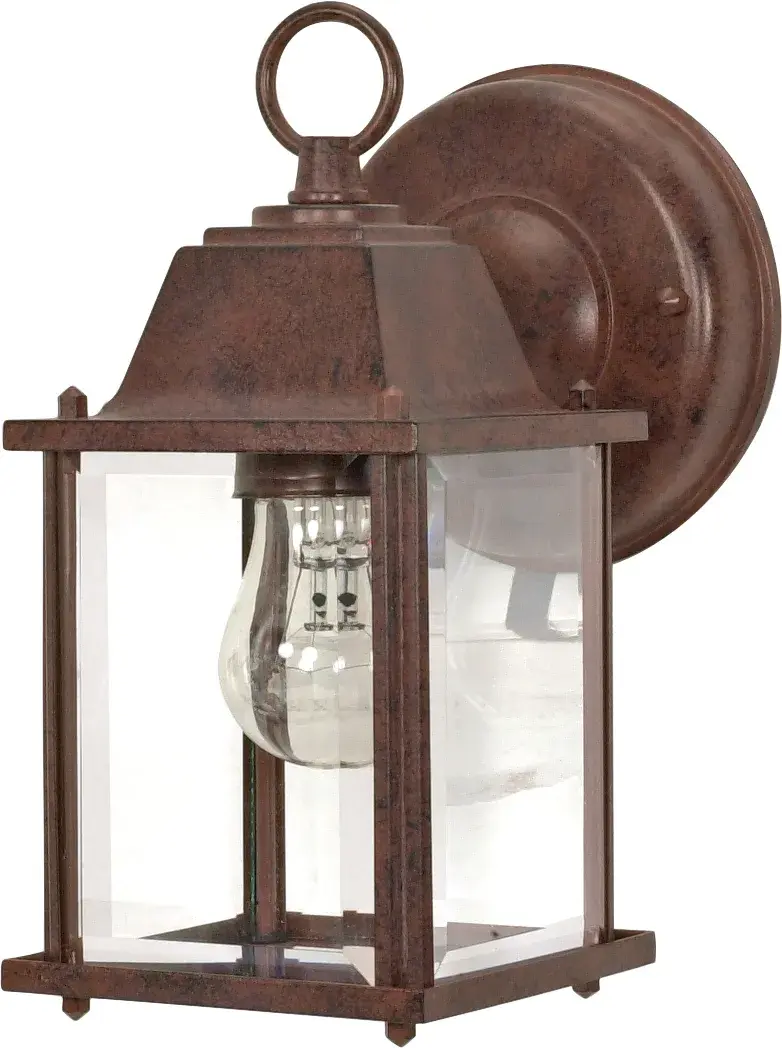 Cube Wall Lantern with Clear Beveled Glass - Image 1
