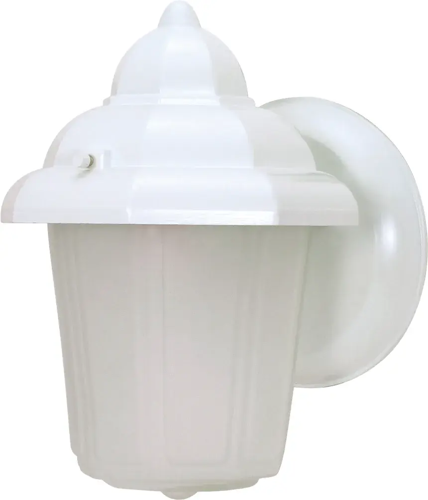 White Hood Wall Lantern with Frosted Glass - Image 1