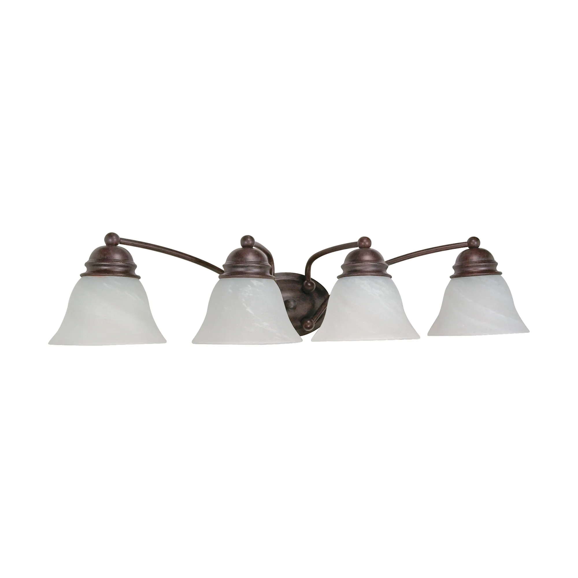 Empire 4-Light Vanity with Alabaster Glass Bell Shades