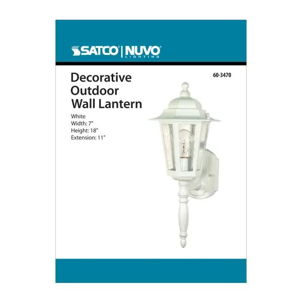 The Central Park wall lantern combines traditional design with clear seeded glass for a welcoming outdoor aesthetic. At 18 inches, it provides substantial presence while the white finish offers versatile coordination. - alternate view