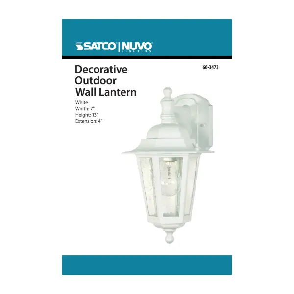 The Cornerstone wall lantern brings timeless appeal to outdoor spaces with its clean white finish and textured seeded glass. At 13 inches, it's perfectly sized for entryways, porches, and patios, offering reliable illumination with traditional charm. - alternate view