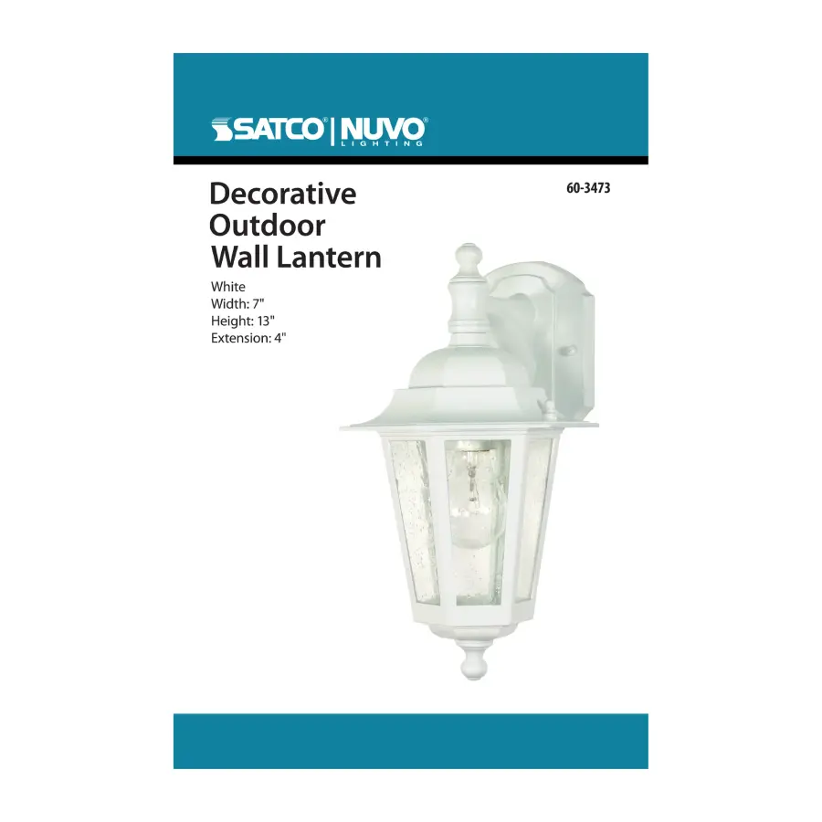 Cornerstone White Outdoor Wall Lantern with Clear Seeded Glass - Image 2