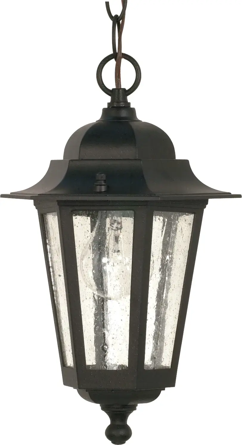 Classic Outdoor Lantern with Timeless Seeded Glass Charm - Image 1