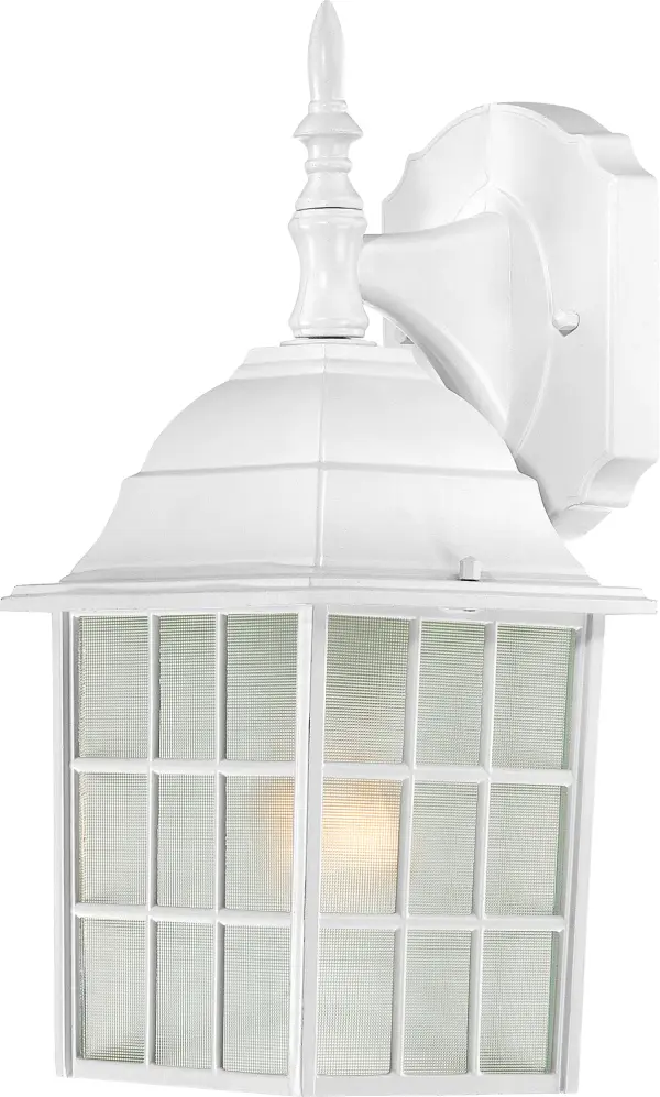 The Adams outdoor wall sconce delivers reliable illumination with a clean white finish and frosted glass shade. At 14 inches, it's perfectly sized for entryways, porches, and patios, offering traditional styling that complements various architectural styles.