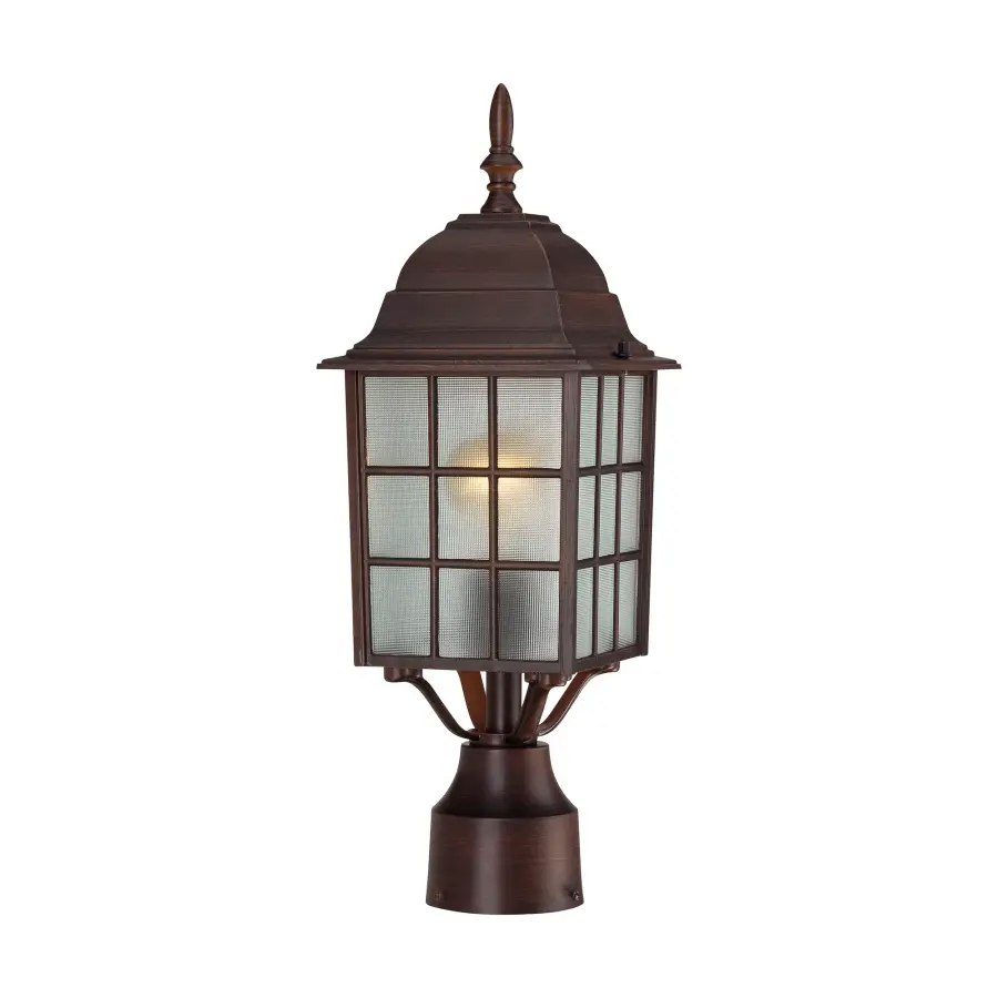 Adams Outdoor Post Light with Frosted Glass - Image 1