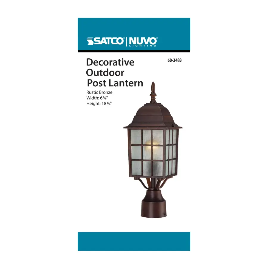 Adams Outdoor Post Light with Frosted Glass - Image 2