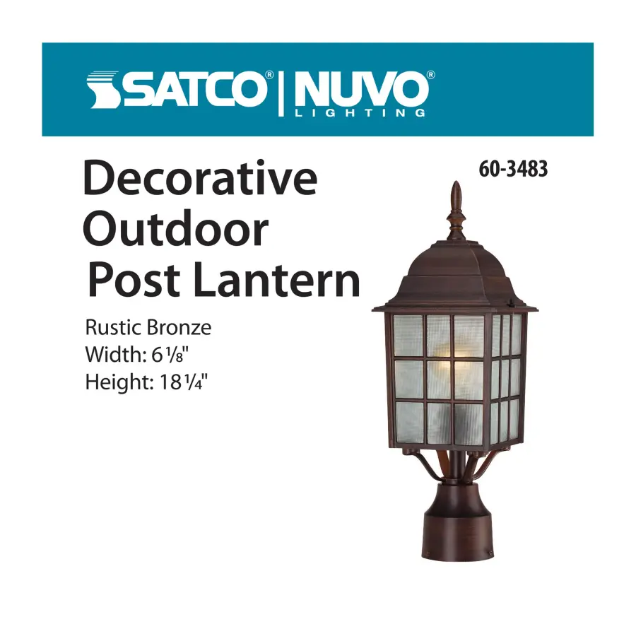 Adams Outdoor Post Light with Frosted Glass - Image 6