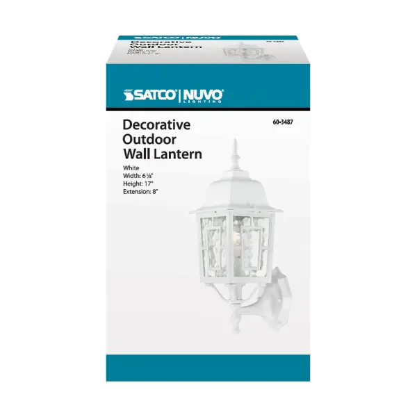 The Banyan outdoor wall sconce combines timeless design with durable construction. Its 17-inch profile and clear water glass create beautiful light patterns while the white finish complements various architectural styles. - alternate view