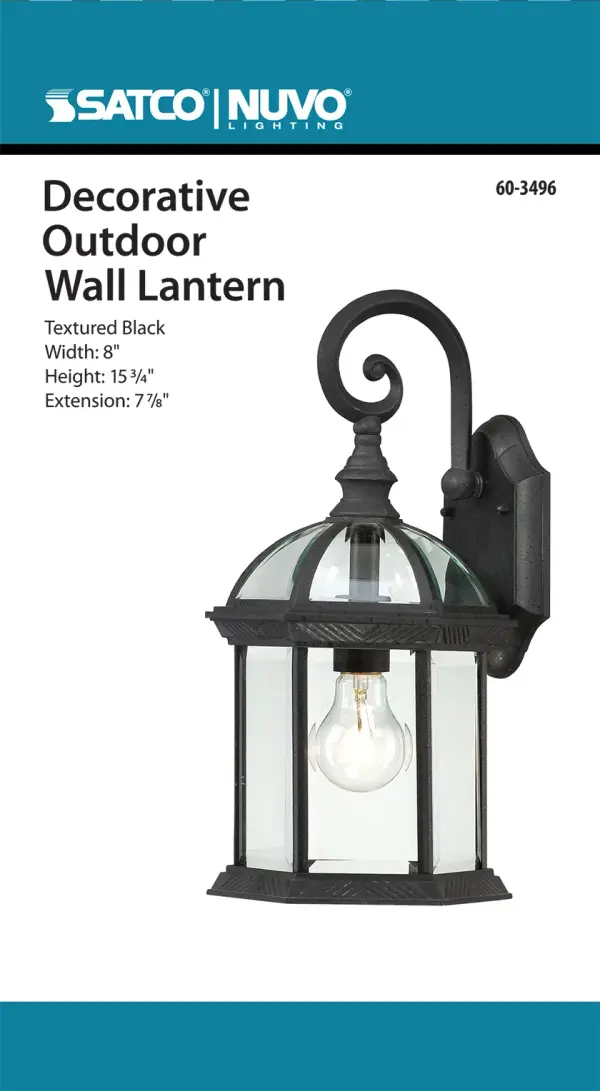 The Boxwood outdoor wall sconce combines traditional styling with durable construction. Its 15-inch height and clear beveled glass panels create elegant illumination for entryways and outdoor spaces. - alternate view