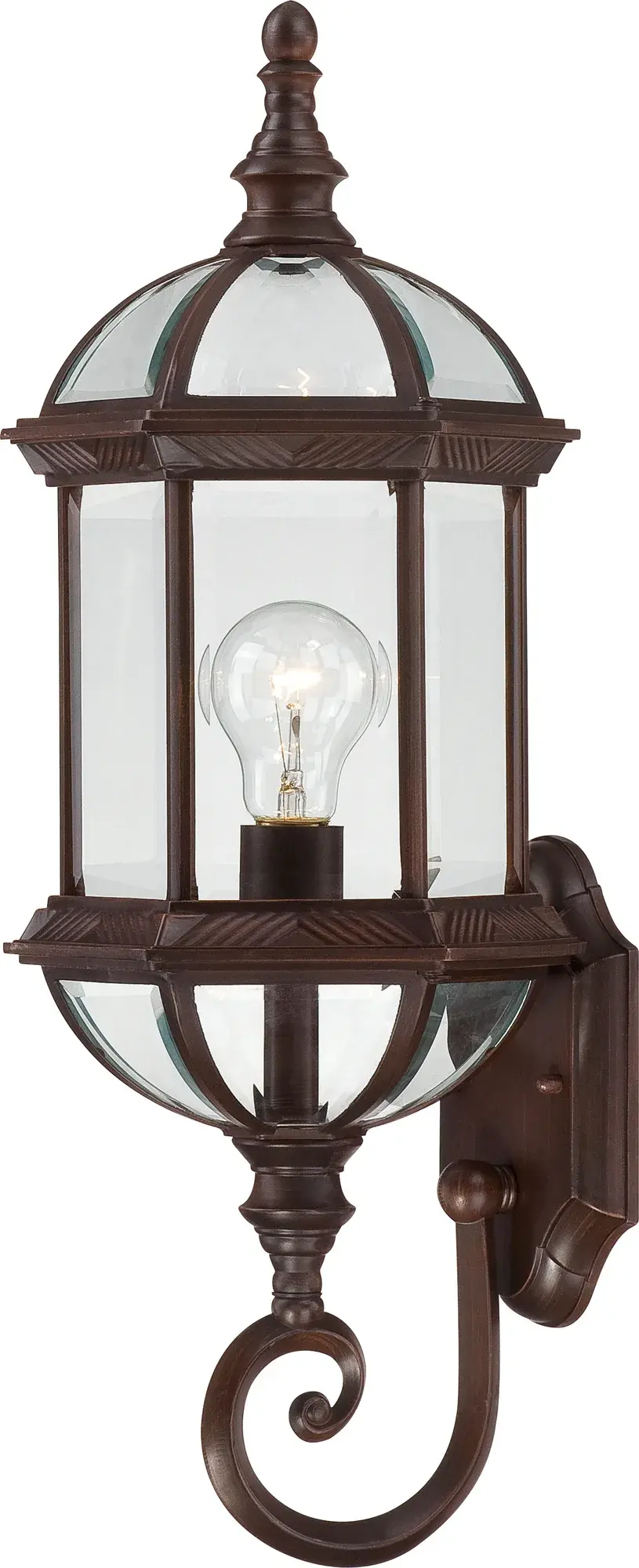 Classic Bronze Lantern with Timeless Beveled Glass Detail