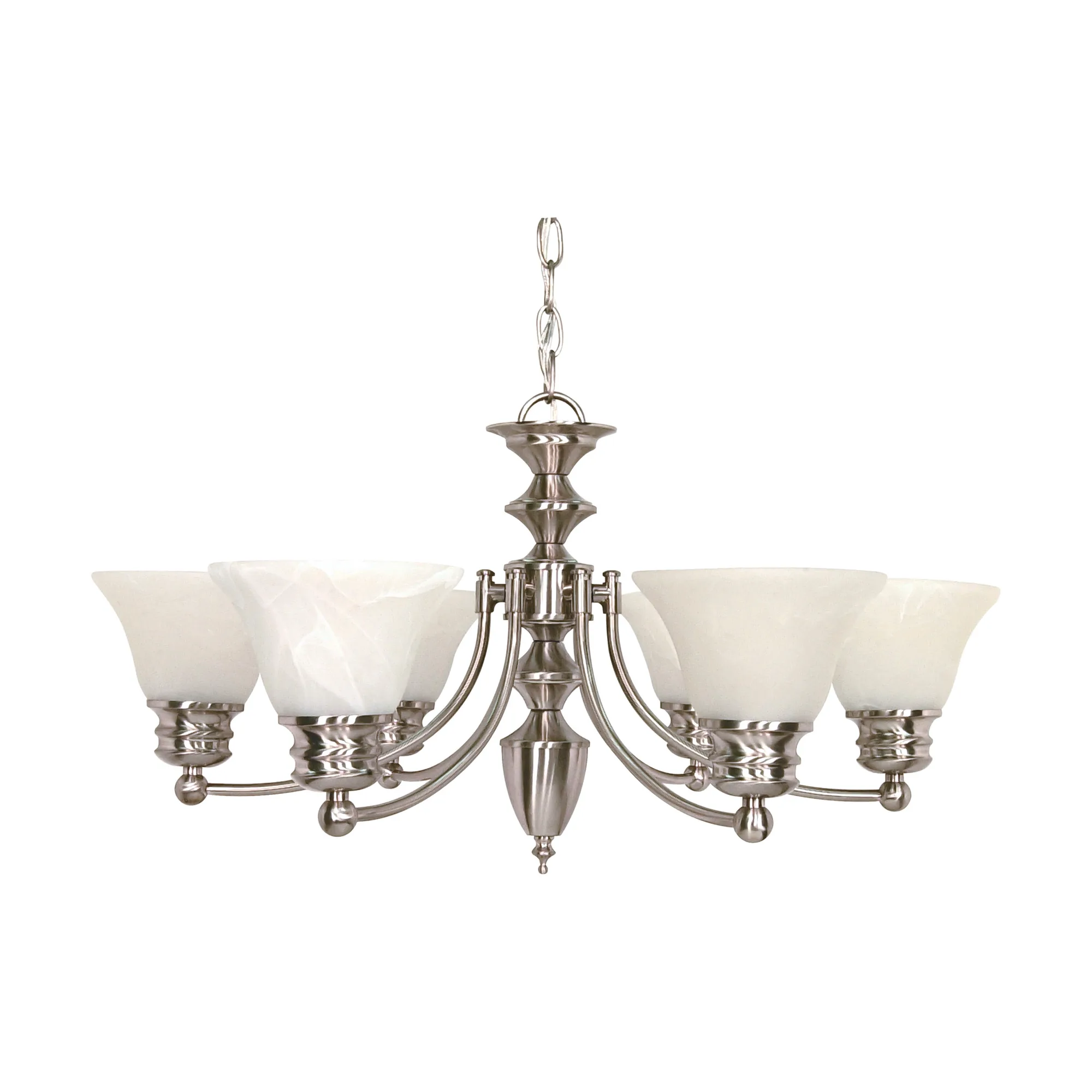 Empire 6-Light Chandelier with Alabaster Glass