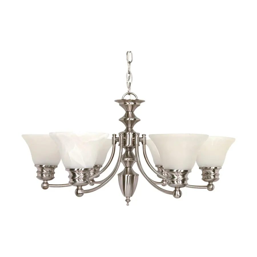 Empire 6-Light Chandelier with Alabaster Glass