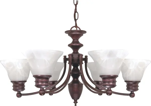 Empire 6-Light Chandelier with Alabaster Glass