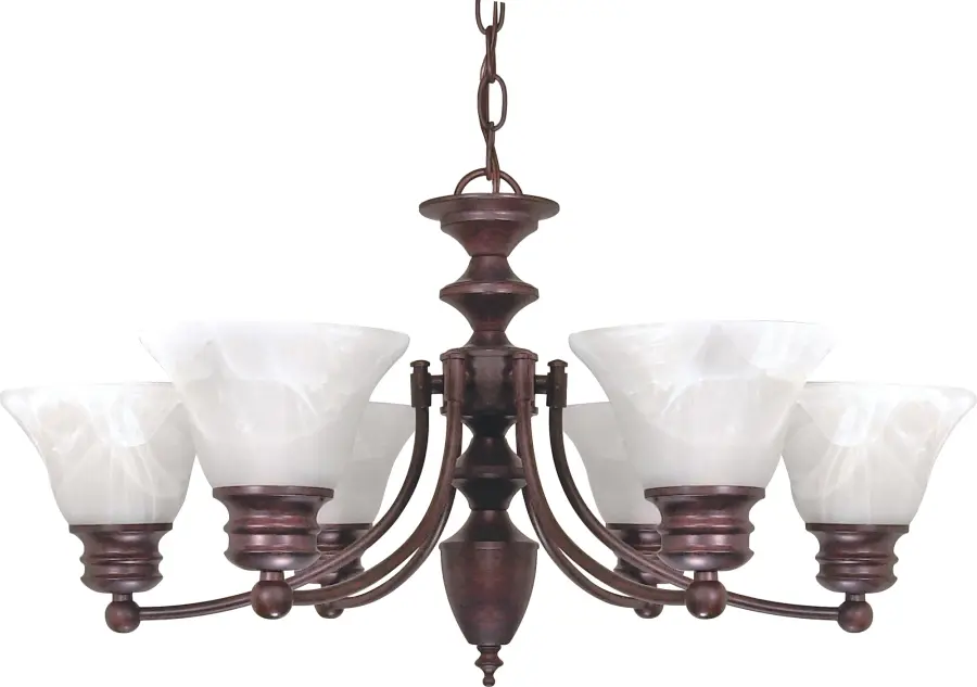 Empire 6-Light Chandelier with Alabaster Glass