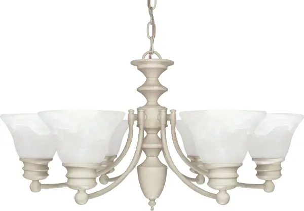 Empire 6-Light Chandelier with Alabaster Glass