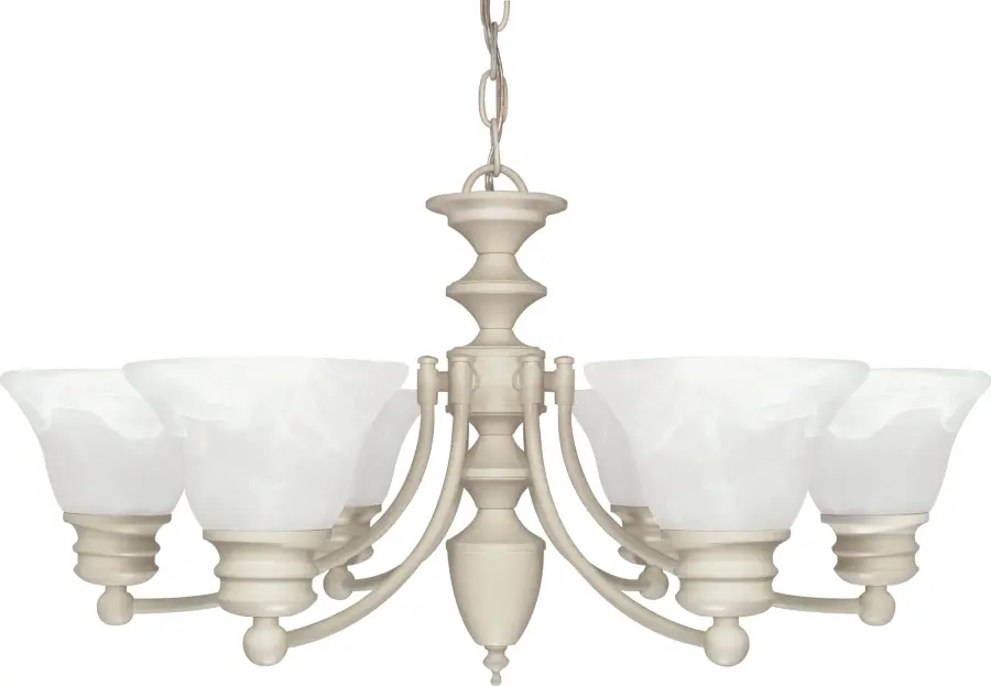 Empire 6-Light Chandelier with Alabaster Glass