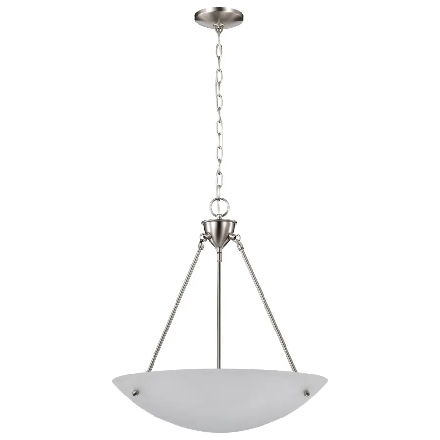 Alabaster Glass Bowl Pendant Light - 23 Inch - Image 3