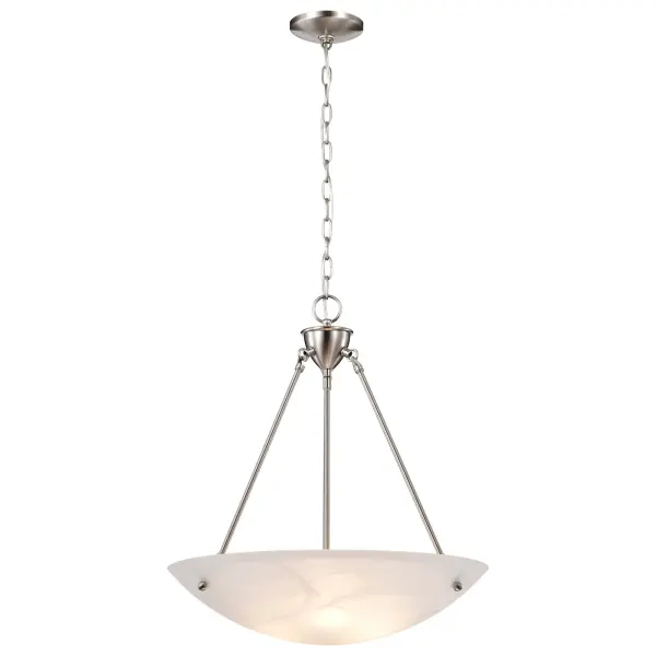 Alabaster Glass Bowl Pendant Light - 23 Inch - Image 4
