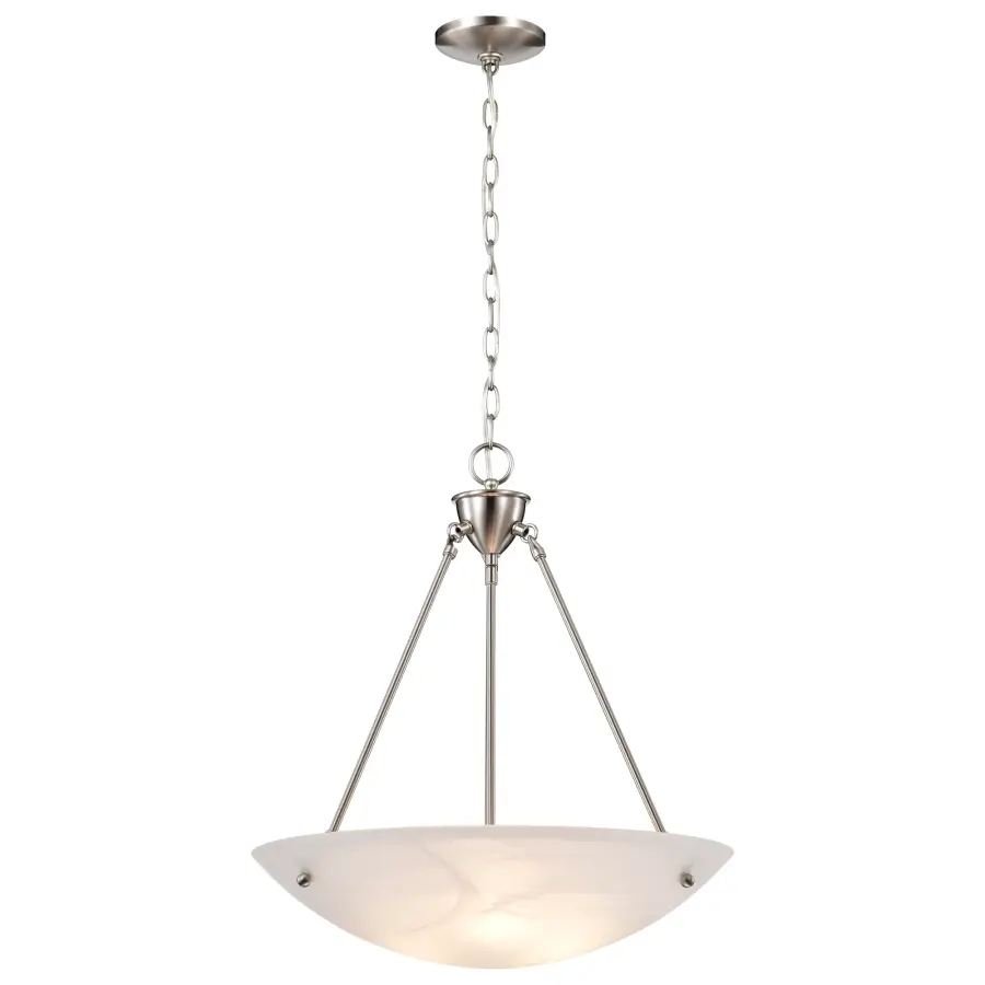 Alabaster Glass Bowl Pendant Light - 23 Inch - Image 4