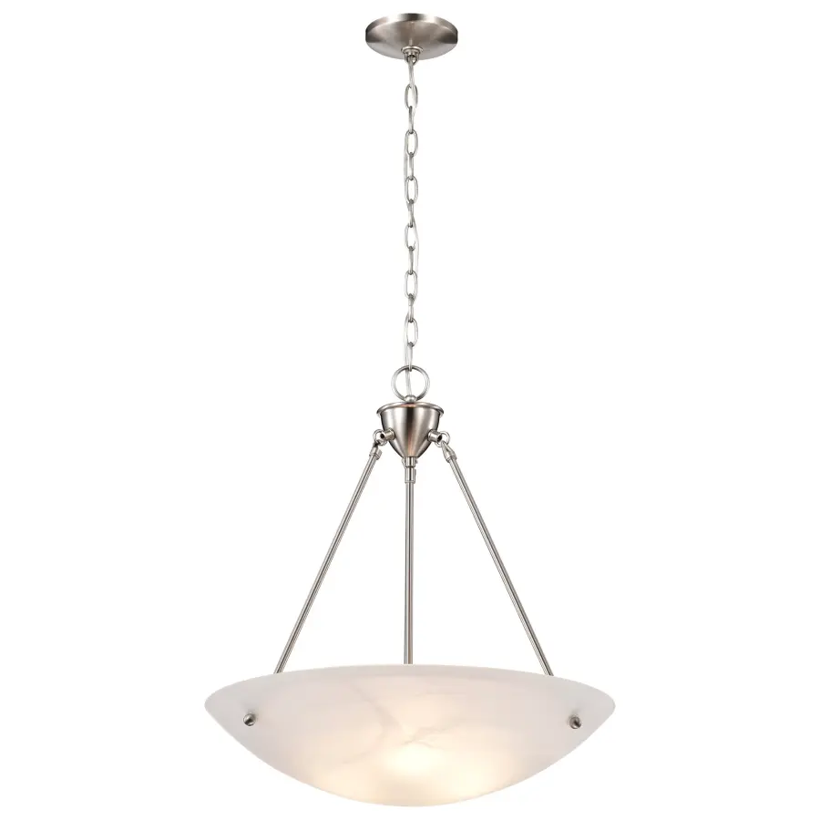Alabaster Glass Bowl Pendant Light - 23 Inch - Image 5