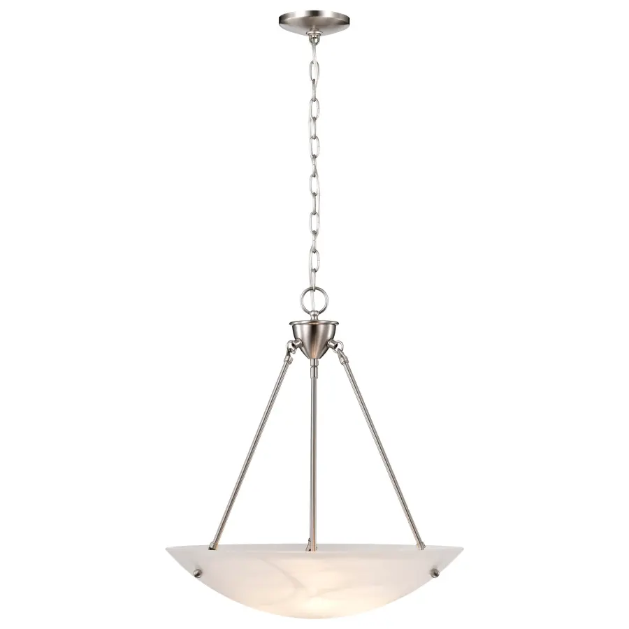 Alabaster Glass Bowl Pendant Light - 23 Inch - Image 7