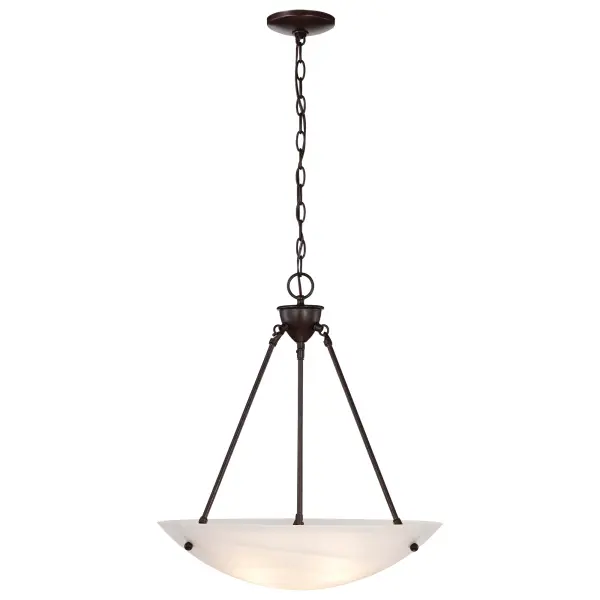 This 23-inch pendant combines traditional elegance with versatile styling. The alabaster glass bowl provides warm, diffused lighting while the Old Bronze finish adds rich character to any space. - alternate view