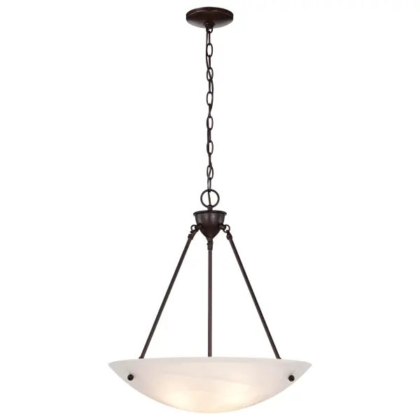 Alabaster Glass Bowl Pendant - 23 Inch - Image 4